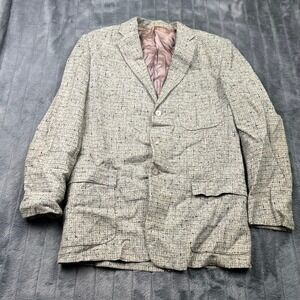 Hardwick Clothes Vintage Grey Tweed Blazer Sport Coat Mens 3 Button Textured